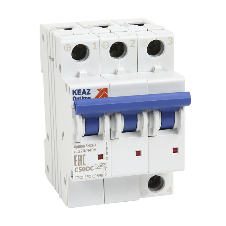 КЭАЗ Выключатель автоматический модульный OptiDin BM63-3Z6-DC-УХЛ3 (Новый) (338058) превью в интернет-магазине электрики Форум Электро в Москве