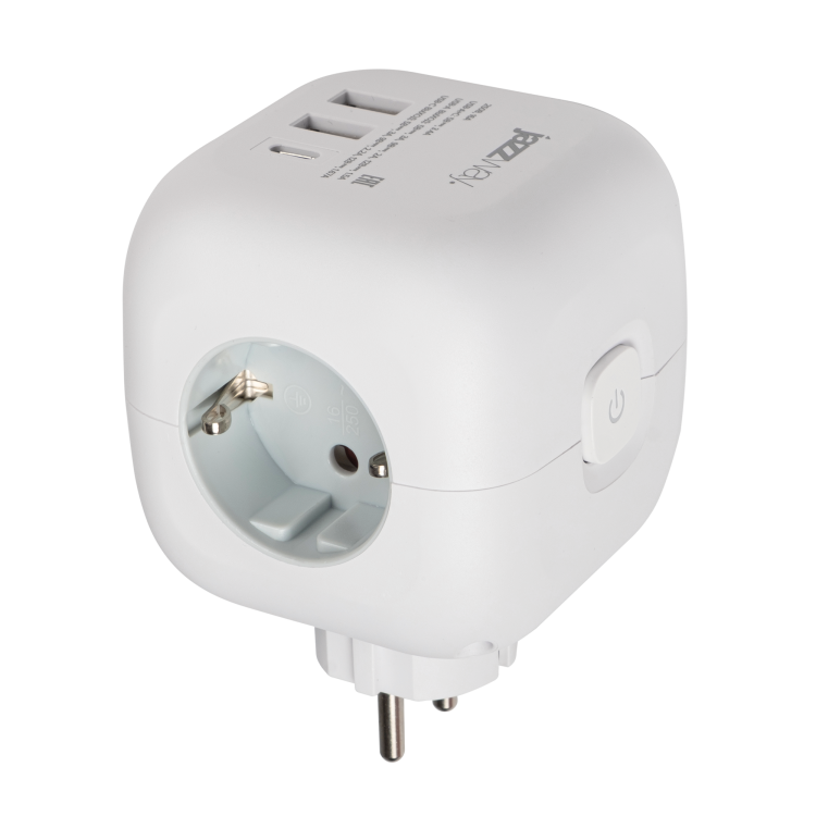 Картинка Разветвитель JAZZway AC-3UGS-wh заземл., выкл. (.5060630) в интернет-магазине Форум Электро в Москве