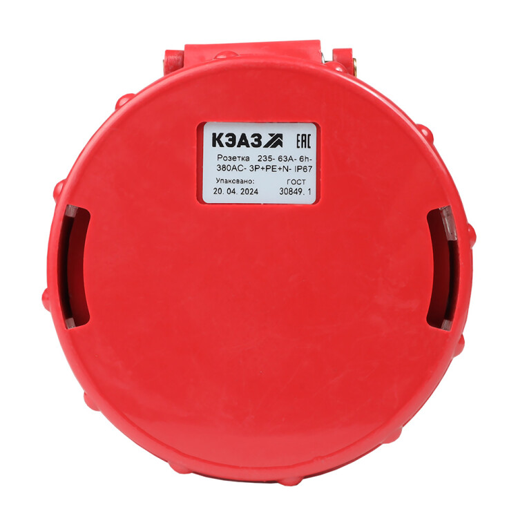 КЭАЗ Розетка кабельная 235-63А-6h-380AC-3P+PE+N-IP67 (222764) превью в интернет-магазине электрики Форум Электро в Москве КЭАЗ Розетка кабельная 235-63А-6h-380AC-3P+PE+N-IP67 (222764) превью в интернет-магазине электрики Форум Электро в Москве