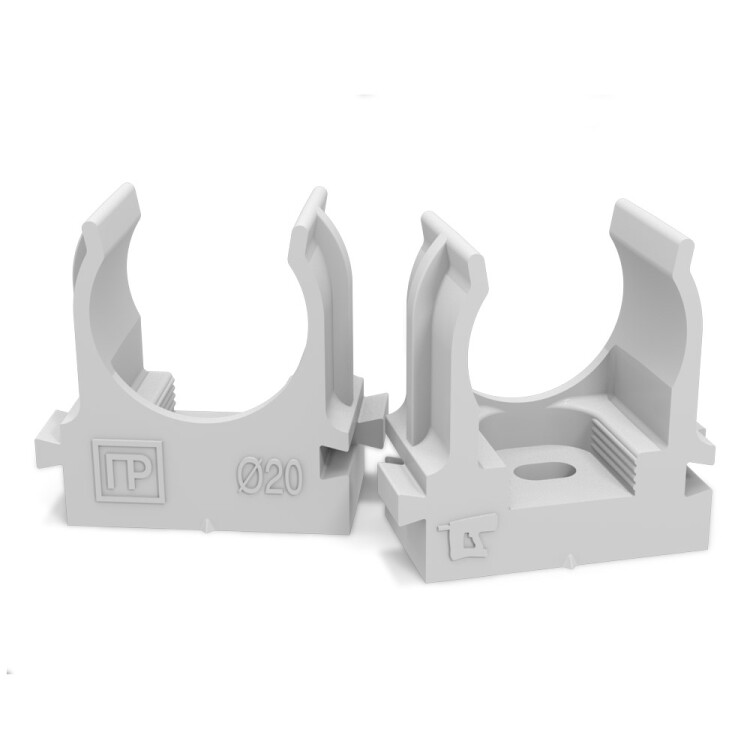 Крепеж-клипса для труб атмосферостойкая для монтажного пистолета серая в п/э d20 мм (100шт/900шт уп/кор) Промрукав (PR13.0402) превью в интернет-магазине электрики Форум Электро в Москве