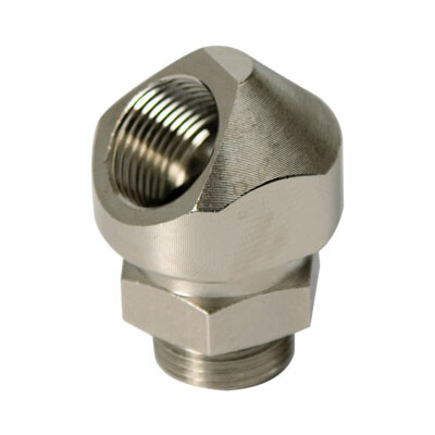 DKC Поворотный адаптер 45° M50x1,5, IP68/IP67, никелированная латунь (6028-50G) превью в интернет-магазине электрики Форум Электро в Москве