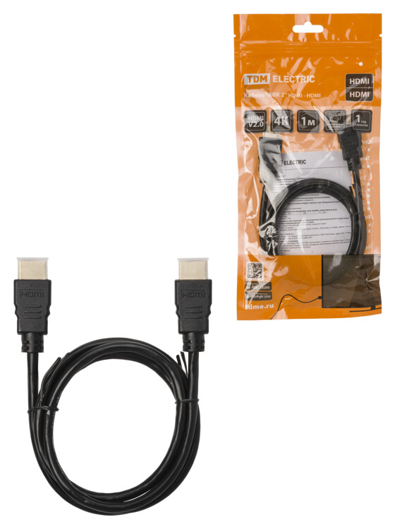 TDM Кабель "АВК 1" HDMI - HDMI, v2.0, позолоченные контакты, 1 метр (SQ4040-0001) превью в интернет-магазине электрики Форум Электро в Москве