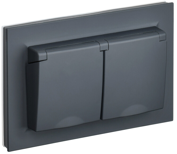 Картинка BRITE Роз. 2-я с кр. 16А в сб IP44 РСбш12-3-44-БрГ граф. IEK (BR-R26-16-44-K53-F) в интернет-магазине Форум Электро в Москве