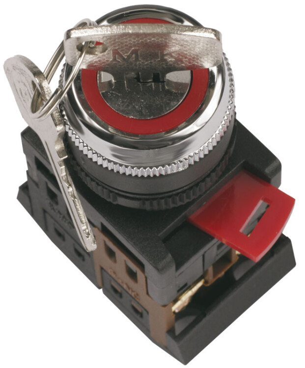 IEK Переключатель АKS-22 черный с ключ. 2 полож. I-O 1з+1р