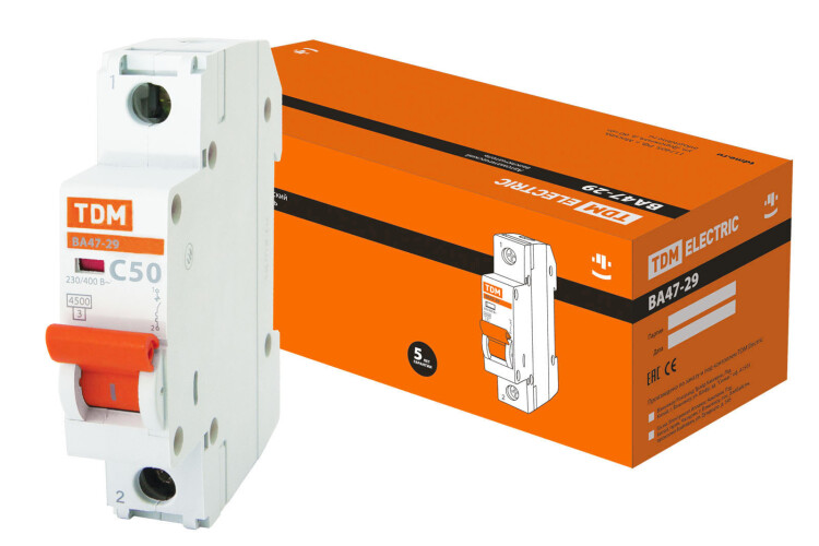 TDM Авт. выкл.ВА47-29 1Р 50А 4,5кА х-ка С (SQ0206-0079) превью в интернет-магазине электрики Форум Электро в Москве