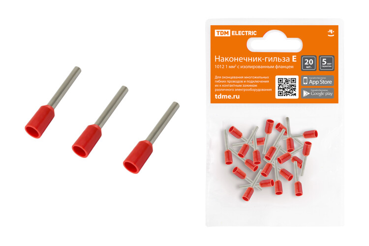 TDM Наконечник-гильза Е1012 1мм2 с изолированным фланцем (20шт) (=this.property.MANUFACTURERCODE}) фото в интернет-магазине Форум Электро в Москве