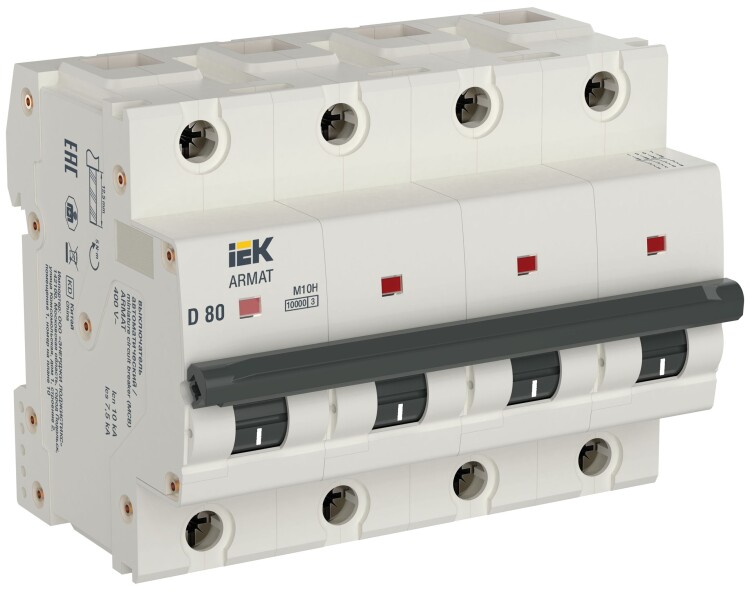 ARMAT Авт. выкл. M10H 4P L 80А IEK (AR-M10H-4-L080) превью в интернет-магазине электрики Форум Электро в Москве
