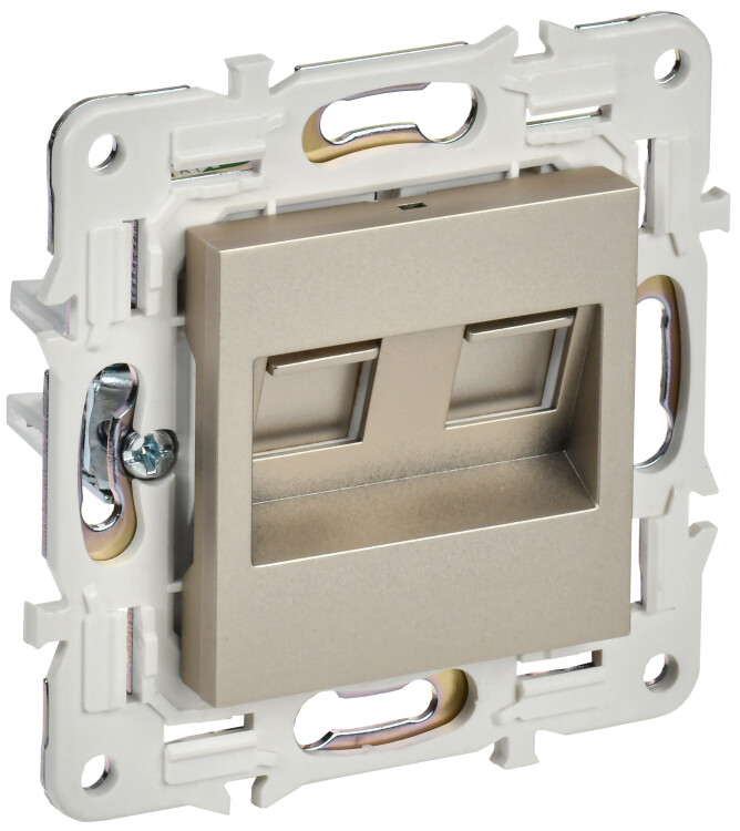 Фотография IEK SKANDY Шампань Розетка компьютерная двойная RJ45 кат.5E SK-K03Sh (SK-K20-1-K37) в интернет-магазине Форум Электро в Москве Картинка IEK SKANDY Шампань Розетка компьютерная двойная RJ45 кат.5E SK-K03Sh (SK-K20-1-K37) в интернет-магазине Форум Электро в Москве