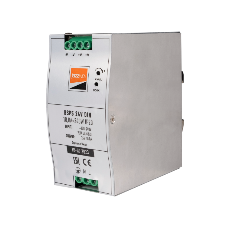 Jazzway BSPS DIN 24V10.0A=240w IP20 AL 3г.гар (.5050044) превью в интернет-магазине электрики Форум Электро в Москве
