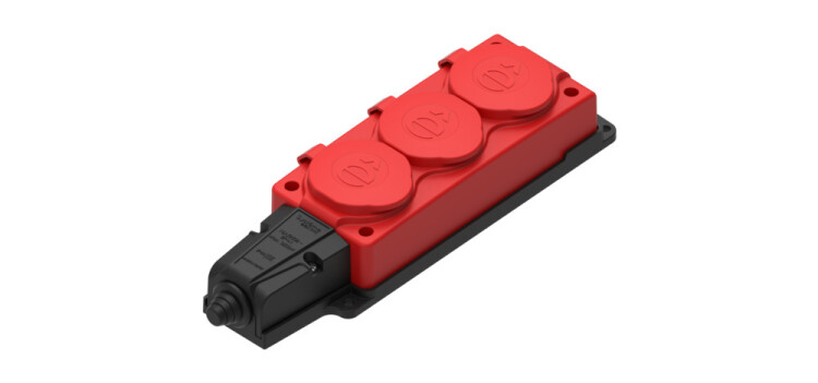 Картинка Systeme Electric MultiSet Красная Колодка 3х розетка 2К+З каучуковая 16А/250В IP44 (MST4123RD) в интернет-магазине Форум Электро в Москве