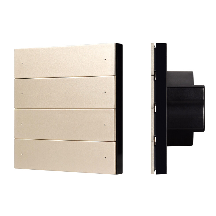 Картинка Arlight INTELLIGENT ARLIGHT Кнопочная панель SMART-DMX512-801-22-8G-8SC-DIM-IN Gold (230V, 2.4G) (IARL, IP20 Пластик, 5 лет) (039317) в интернет-магазине Форум Электро в Москве