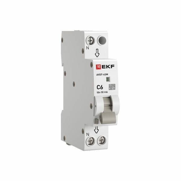 EKF PROxima АВДТ-63 Диф. Автомат (C) 6А/30мА тип А 6кА , электронный (D636EA06C30) превью в интернет-магазине электрики Форум Электро в Москве