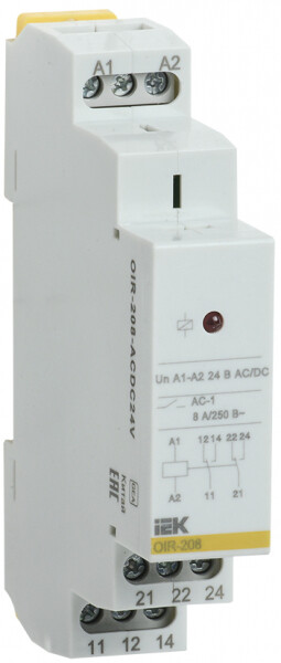 Промежут. реле.OIR 2 конт (8А). 24 В AC/DC IEK (OIR-208-ACDC24V) превью в интернет-магазине электрики Форум Электро в Москве