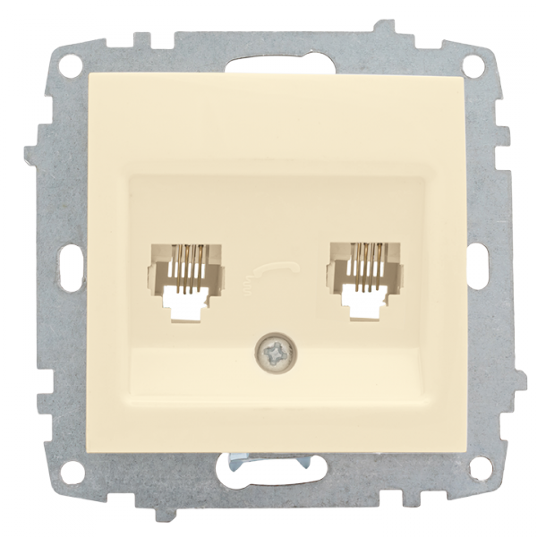 Картинка Милан Механизм розетки 2-местной Phone бежевый без рамки EKF PROxima (EMT01-134-20) в интернет-магазине Форум Электро в Москве