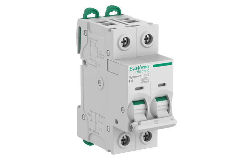 Systeme Electric Systeme9 Автоматический выключатель (АВ) D 6A 2P 6kA 400В (S9F23206) превью в интернет-магазине электрики Форум Электро в Москве