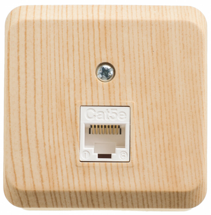 Картинка Systeme Electric Этюд наруж Сосна Розетка компьютерная RJ45 кат.5E (KOMA-001D) в интернет-магазине Форум Электро в Москве