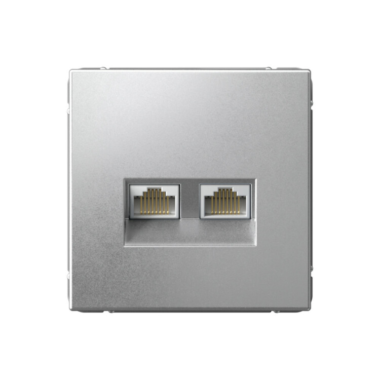 Картинка ARTGALLERY РОЗЕТКА двойная компьютерная RJ45+RJ45, кат.6А, механизм, АЛЮМИНИЙ (GAL000388) в интернет-магазине Форум Электро в Москве