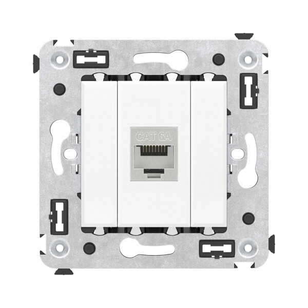 Картинка Компьютерная розетка RJ-45 без шторки в стену, кат.6А одинарная экранированная, "Avanti", "Белое облако" (4400773) в интернет-магазине Форум Электро в Москве