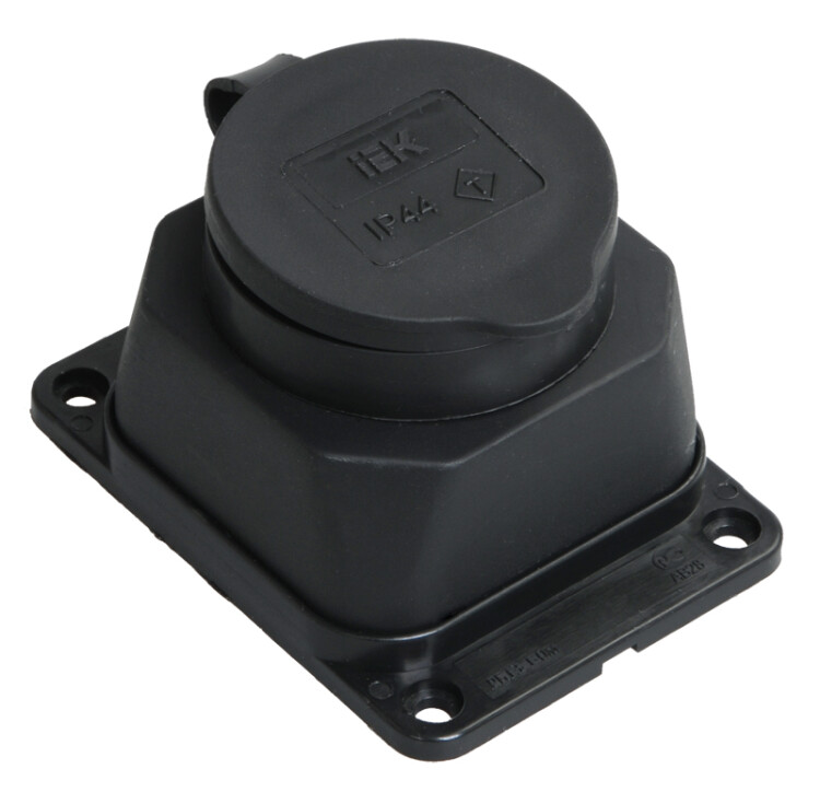 Картинка IEK OMEGA РБ13-1-0м Розетка одноместная с защитной крышкой IP44 (PKR11-016-2-K02) в интернет-магазине Форум Электро в Москве