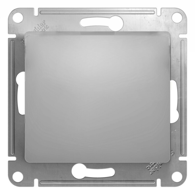 Картинка Systeme Electric Glossa Алюминий Кнопка нажимная, сх.1, 10АХ (GSL000315) в интернет-магазине Форум Электро в Москве