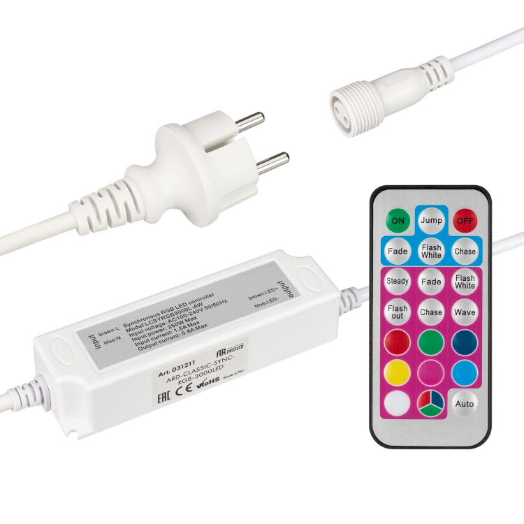 Arlight Контроллер ARD-CLASSIC-SYNC-RGB-3000LED White (230V, 250W, RF ПДУ) (Ardecoled, Закрытый) (031211) превью в интернет-магазине электрики Форум Электро в Москве