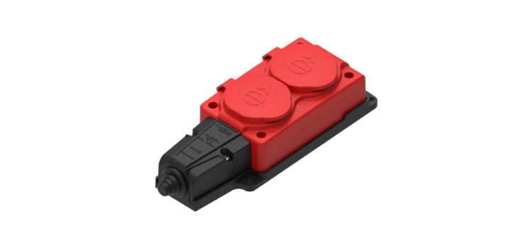 Картинка Systeme Electric MultiSet Красная Колодка 2х розетка 2К+З каучуковая 16А/250В IP44 (MST4122RD) в интернет-магазине Форум Электро в Москве