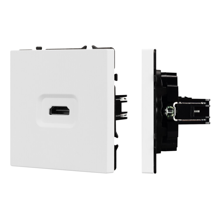 Картинка Arlight Механизм HDMI розетки SCT-NOBE-MHD1-SFPL-WH (Белый кварц) (061846) в интернет-магазине Форум Электро в Москве