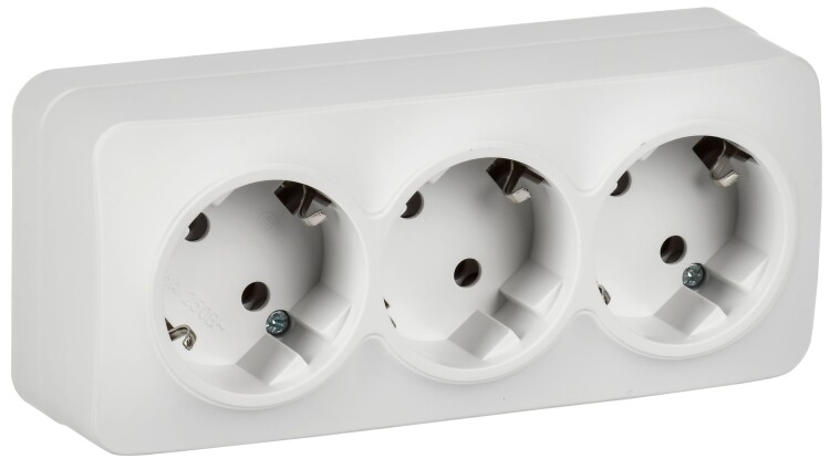 Картинка IEK GLORY Роз. 3-я с з/к без з/ш о/у 16А РС23-3-ХБм бел. м. (ERH31-K01M-16) в интернет-магазине Форум Электро в Москве