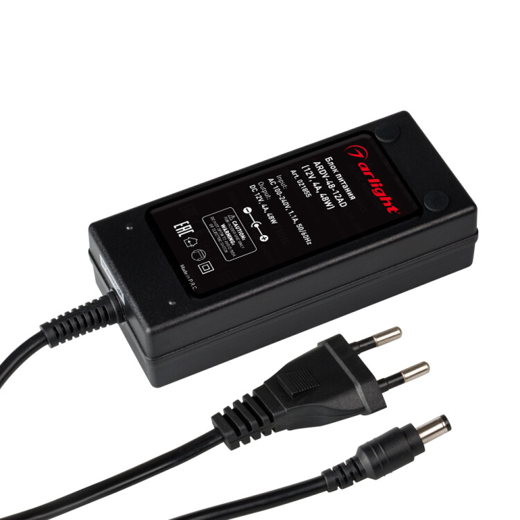 Arlight Блок питания ARDV-48-12AD (12V, 4A, 48W) (Адаптер, 2 года) (021855) превью в интернет-магазине электрики Форум Электро в Москве