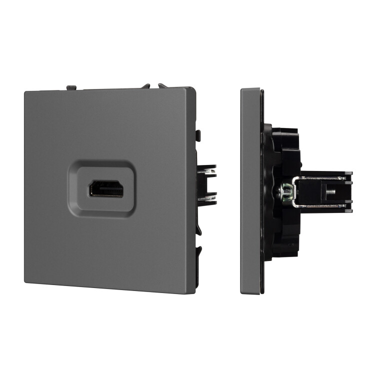 Картинка Arlight Механизм HDMI розетки SCT-NOBE-MHD1-SFPL-GR (Серый базальт) (061844) в интернет-магазине Форум Электро в Москве