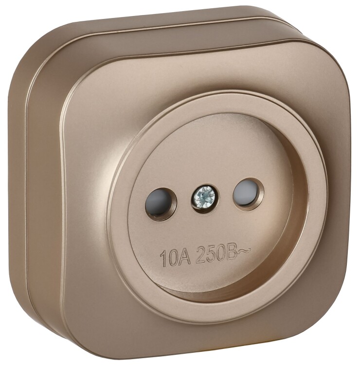 Картинка IEK GLORY Роз. без з/к с з/ш о/у 10А РСш20-2-ХШм шамп. м. (ERH13-K37M-10) в интернет-магазине Форум Электро в Москве