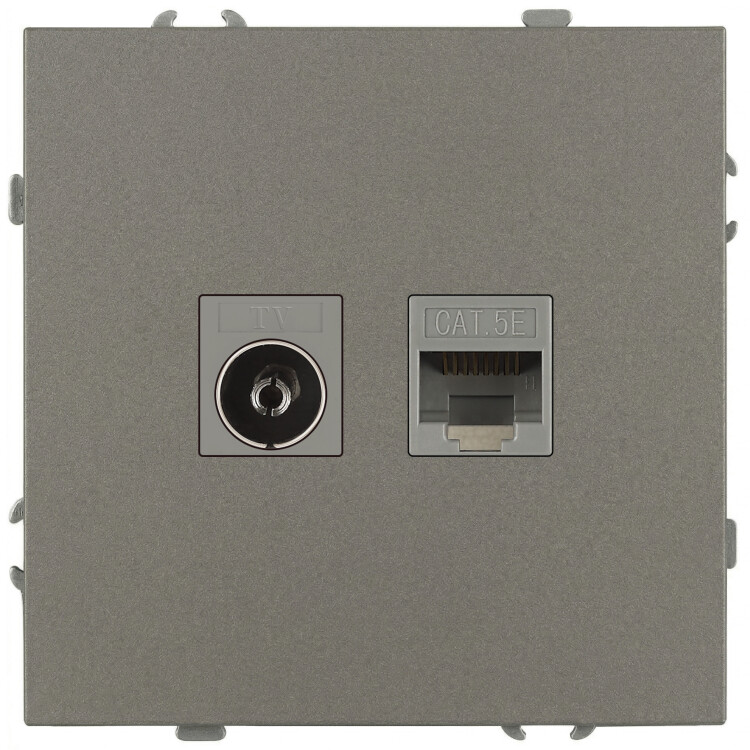 ЭРА Galaxy Розетка 15-3110-07 комбинированная RJ45+TV IP20 титан (Б0070788) превью в интернет-магазине электрики Форум Электро в Москве
