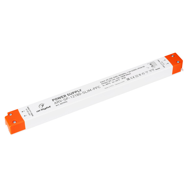 Блок питания ARV-SP-12180-SLIM-PFC (12V, 15A, 180W) (Arlight, IP20 Пластик, 5 лет) (047994) превью в интернет-магазине электрики Форум Электро в Москве