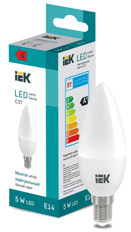 LED Candle C37 400lm 4000K E14 IEK (LL-I-C37-5-230-40-E14) превью в интернет-магазине электрики Форум Электро в Москве