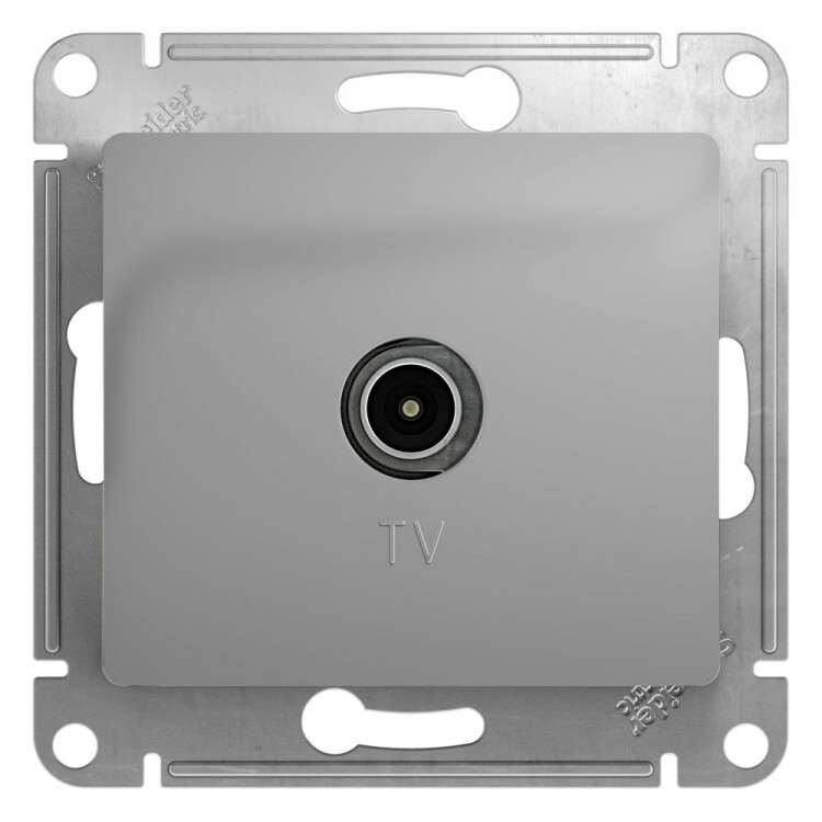 Картинка Systeme Electric Glossa Алюминий Розетка TV коннектор (GSL000393) в интернет-магазине Форум Электро в Москве