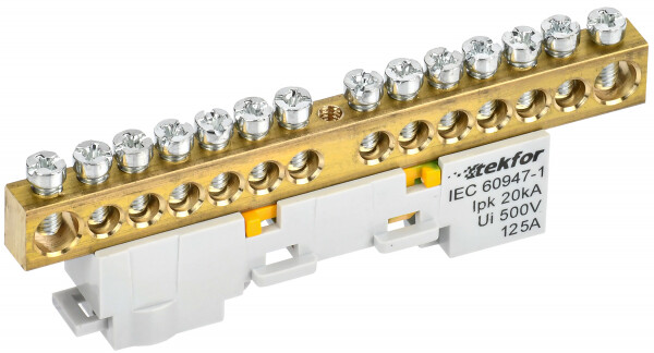 TEKFOR Шина PE "земля" неизол. на унив. держ. 8х12-14-Ж IEK (TF-NN20-14-DL-K05) превью в интернет-магазине электрики Форум Электро в Москве