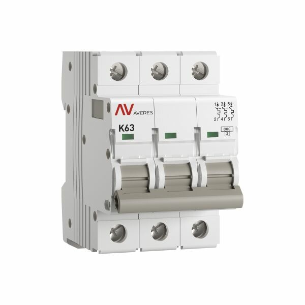 Выключатель автоматический AV-6 3P 63A (K) 6kA EKF AVERES (mcb6-3-63K-av) превью в интернет-магазине электрики Форум Электро в Москве Выключатель автоматический AV-6 3P 63A (K) 6kA EKF AVERES (mcb6-3-63K-av) превью в интернет-магазине электрики Форум Электро в Москве