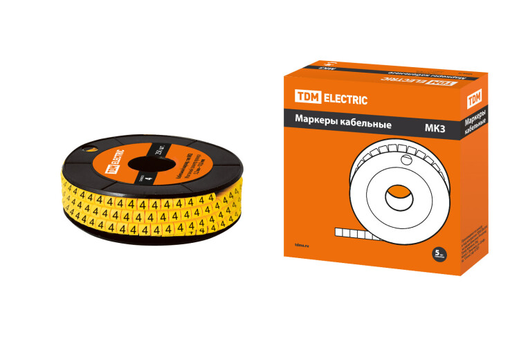 TDM Маркер МК3 - 10мм символ "4" 180шт/ролл (=this.property.MANUFACTURERCODE}) фото в интернет-магазине Форум Электро в Москве