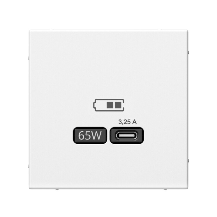 Картинка ARTGALLERY USB РОЗЕТКА тип-С 65Вт высокоскор.заряд. QC, PD, механизм, ЛОТОС (GAL001327) в интернет-магазине Форум Электро в Москве