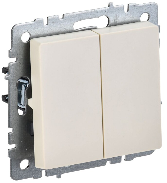 Картинка IEK BRITE BASE Бежевый Выключ. 2-к прох 10А ВС10-2-6-БрКр (BR-V22-0-10-K10) в интернет-магазине Форум Электро в Москве