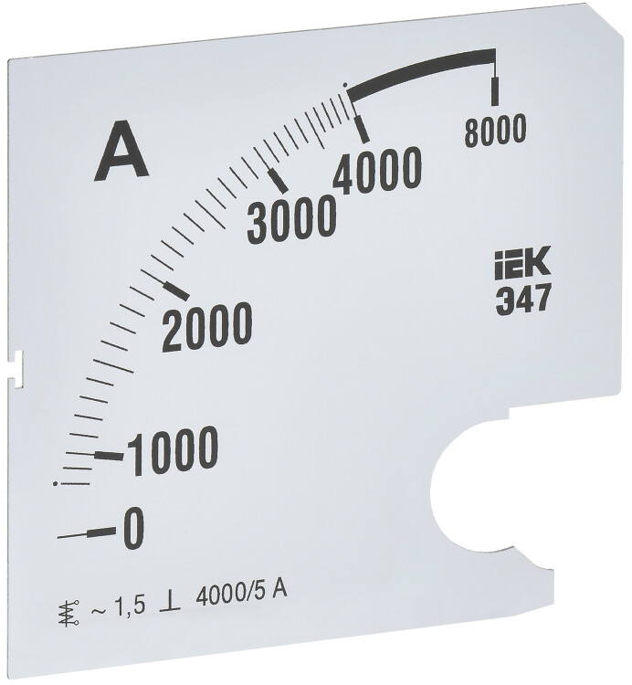 Шкала смен. для амперметра Э47 4000/5А-1,5 96х96мм IEK (IPA20D-SC-4000) превью в интернет-магазине электрики Форум Электро в Москве