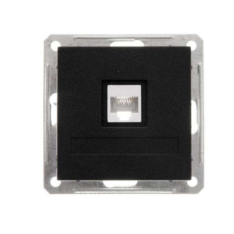 Картинка W59 РОЗЕТКА компьютерная RJ45 кат.5Е, механизм, ЧЕРНЫЙ БАРХАТ (RSI-152K5E-6-86) в интернет-магазине Форум Электро в Москве
