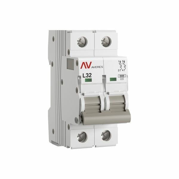 EKF Averes Выключатель автоматический AV-10 2P 32A (L) 10kA (mcb10-2-32L-av) превью в интернет-магазине электрики Форум Электро в Москве