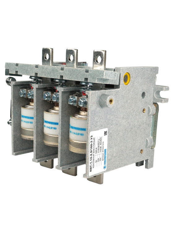 Электротехник КВТ-1,14-2,5/160-3 У3, трёхполюсный, 110В AC/DC, 2з+1р, нереверсивный, без реле, IP00, контактор вакуумный (ЭТ) (ET557375) превью в интернет-магазине электрики Форум Электро в Москве