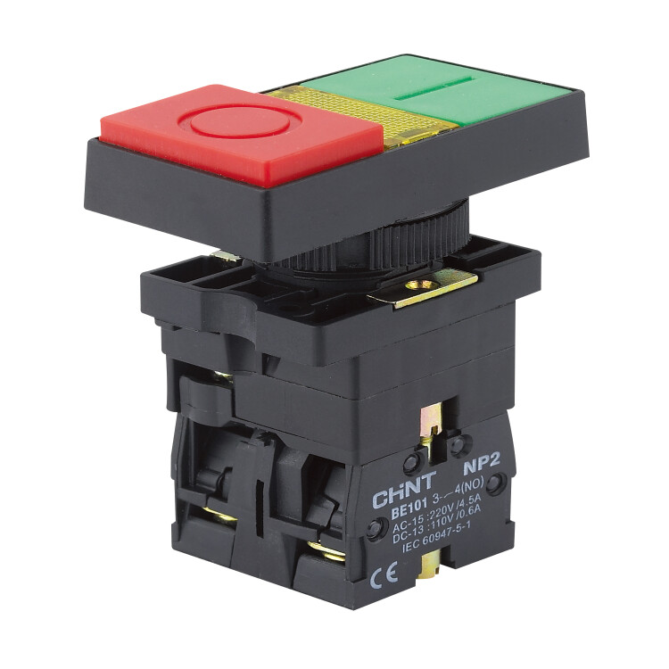 CHINT Двойная кнопка NP2-EW8465 черный корпус, 1НО+1НЗ, AC/DC220В (LED), IP40 (R) (575344) превью в интернет-магазине электрики Форум Электро в Москве