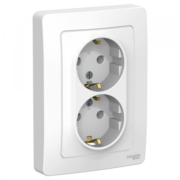 Картинка Systeme Electric Blanca внутр Бел Розетка 2-ая с/з без шторок, 16А, 250В (BLNRS001021) в интернет-магазине Форум Электро в Москве