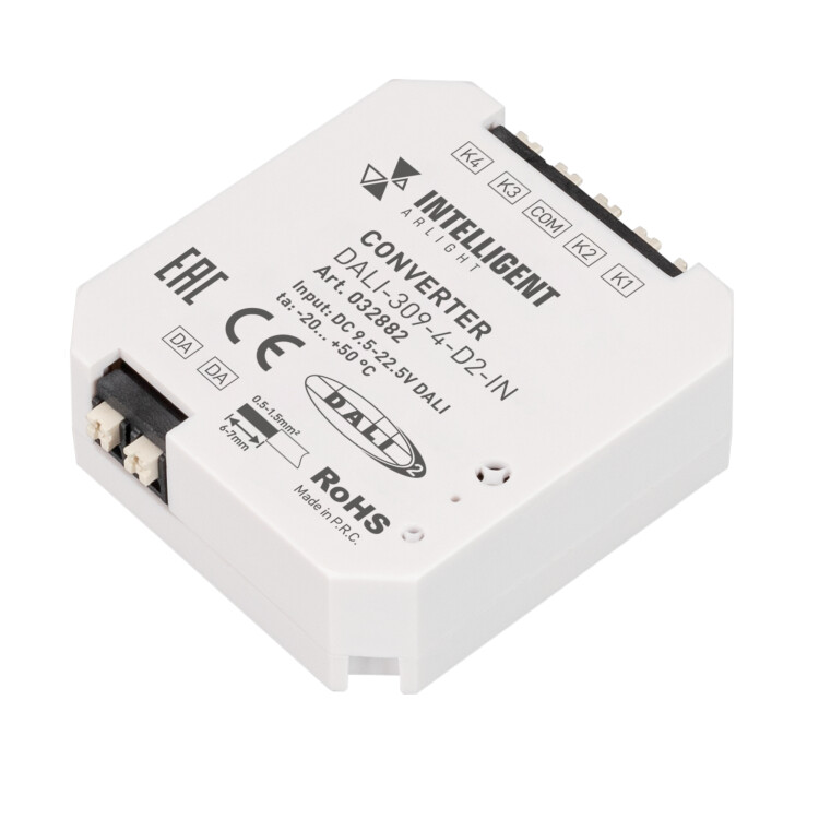 Arlight INTELLIGENT Конвертер DALI-309-4-D2-IN (DALI-BUS, Free purpose) (INTELLIGENT Пластик) (032882) превью в интернет-магазине электрики Форум Электро в Москве