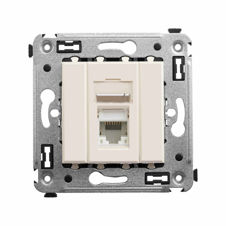 Картинка Компьютерная розетка RJ-45 в стену, кат.6 одинарная,"Avanti", "Ванильная дымка" (4405293) в интернет-магазине Форум Электро в Москве