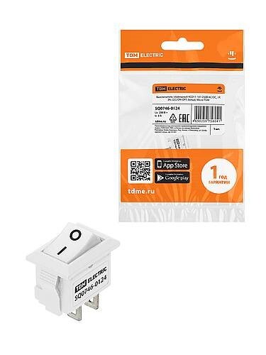 Картинка TDM KCD11-101 250В AC/DC, 1P, 3А, (2с), ON-OFF, белый, Micro (SQ0746-0124) в интернет-магазине Форум Электро в Москве