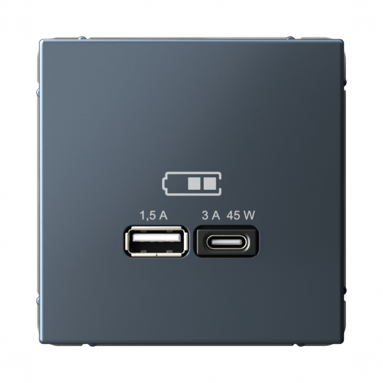 Картинка Systeme Electric ArtGallery Грифель USB Розетка A + тип-C 45Вт высокоскор.заряд. QC, PD, механизм (GAL000729) в интернет-магазине Форум Электро в Москве